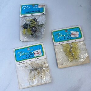Vintage NIB Fibre Craft Pack of Nylon Butterflies/bees